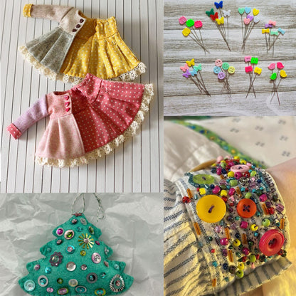 100pcs Mix Color Mini Round Costume Buttons Assortment - Buttons for Dolls, Sewing, Crafting - 3mm Diameter, Multicolor, Perfect for DIY Projects, Fashion Accessories, and More