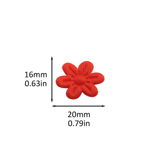 100pcs/pack Vibrant Flower Embellishments,Mixed Colors,Decorative Fabric Patches for DIY Fashion, Accessories, and Craft Projects - Perfect for Clothing, Hats, Sewing, Hair Accessories, and Butterfly Knot Decorations