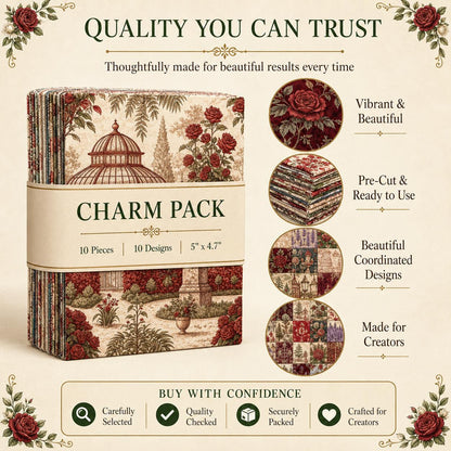 10Pc/Set Flower Rose Christmas Series Tree Fat Quarter Fabric, Pre-Cut Square Fabric Assort, Fabric Set, Craft Fabric, Handmade DIY Patchwork Fabric,Home Quilting Sewing Fabric, Packaging Fabric, Scrapbooking Craft Hobbyist