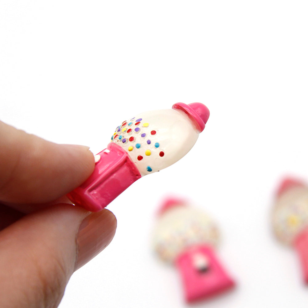 5pcs Acrylic Resin Candy Machine Charms-3D Cabochons for DIY Phone Cases, Keychains, Fridge Decor & Accessories