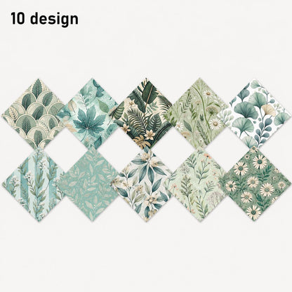 10pcs Charm Pack Set Leaf Pattern Vintage Style Handmade DIY with Rich Color and Texture Elements 100% Polyester Patchwork in 10 Design Styles Suitable for Patchwork DIY Craft Projects DIY Wallet Making Gift Giving Bag Making Mother's Day Gift