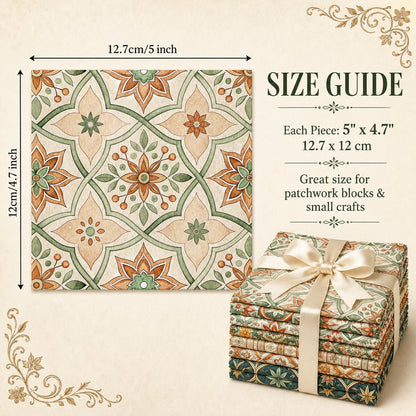 10pcs Charm Pack Set Geometric Floral Pattern 100% Polyester Patchwork in 10 Design Styles, Ready-to-Sew Without Cutting, Suitable For Patchwork Wallet Making Gift Giving Tote Bags Coasters DIY Craft Projects