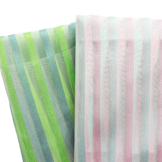 1Pc solid stripe Printed Premium Organza Fabric - 59x19.68inch(150x50cm) 100%polyester Pre-cut Fabric,Perfect for DIY Sewing,Bags,Party Decor, Tablecloths, Gift Wrapping,Cushions & Furniture Covers