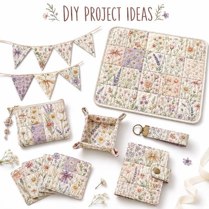 10pcS Charm Pack Set Floral Pattern VIntage Style Handmade DIY With Rich Color and Texture Elements 100% Polyester Patchwork in 10 Design Styles Suitable For Patchwork DIY Craft Projects DIY Wallet Making Gift Giving Bag Making Mother's Day Gift