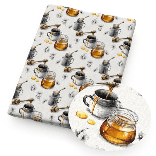 honey flowerfloral honey pot fabric