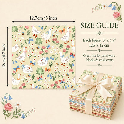 10pcs Charm Pack Set Duck Fruit Berry Pattern Vintage Style Handmade DIY with Rich Color and Texture Elements 100% Polyester Patchwork in 10 Design Styles Suitable for Patchwork DIY Craft Projects DIY Wallet Making Gift Giving Bag Making Mother's Day Gift