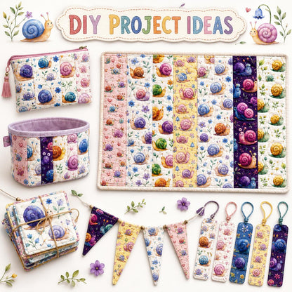 10Pc/Set, Making 10 Images 1pc Each, Each Size: 6.3*50cm Snail Series Sliced Fabric Set Style Combination, Polyester Jelly Roll Fabric Strips, Pre-Cut Quilting Squares, For Quilting DIY, Handicrafts And Sewing, Blankets, Rugs, Interior Decoration