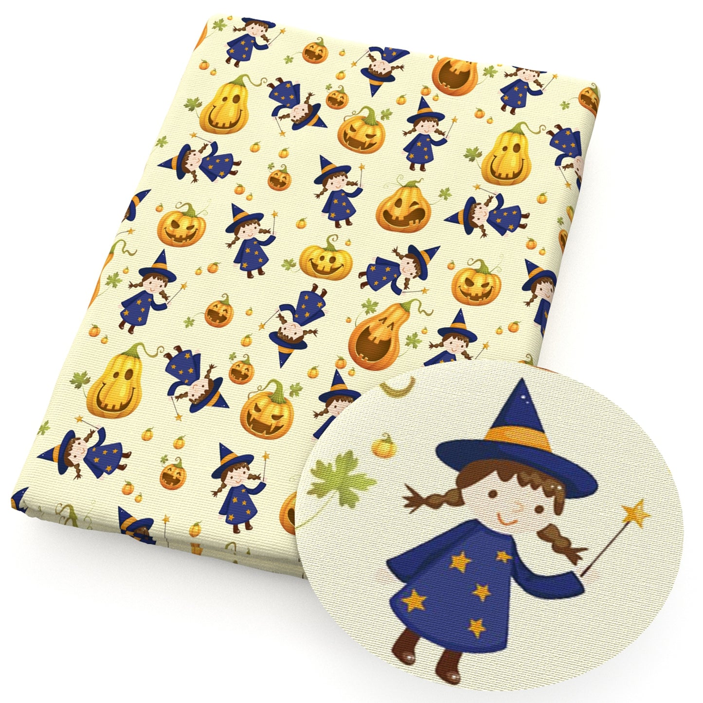 girl halloween pumpkin fabric