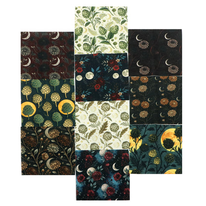 10Pc/Set Flower Cynara Series Vegetables Fat Quarter Fabric, Pre-Cut Square Fabric Assort, Fabric Set, Craft Fabric, Handmade DIY Patchwork Fabric,Home Quilting Sewing Fabric, Packaging Fabric, Scrapbooking Craft Hobbyist