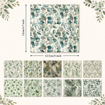 10Pc/Set Blue Leaves Series Rhombus Plaid Fat Quarter Fabric, Pre-Cut Square Fabric Assort, Fabric Set, Craft Fabric, Handmade DIY Patchwork Fabric,Home Quilting Sewing Fabric, Packaging Fabric, Scrapbooking Craft Hobbyist