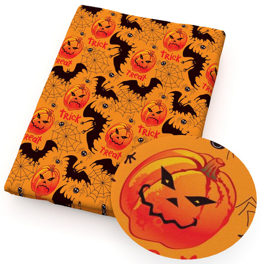 halloween pumpkin spiderspider web bat fabric