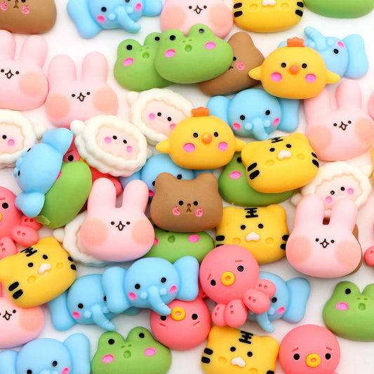 10Pcs Animals Series Acrylic Charms,Random Designs,Rabbit,Frog,Tiger,Sheep Shaped,3D Flatback Resin Cabochons for DIY Jewelry, Earrings, Bracelets, Keychains, Festive Decor, Homemade Gifts, Phone Cases, Water Bottles, Hair Accessories