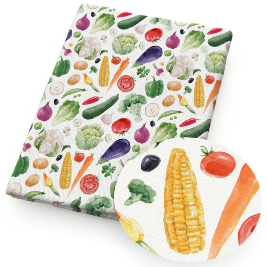 vegetables broccoli corn tomatoes potatoes fabric