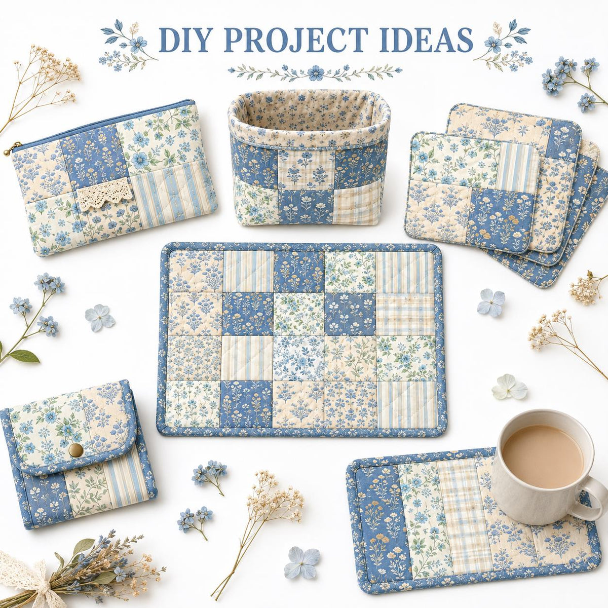 10pcs Charm Pack Set Floral Pattern Vintage Style Handmade DIY with Rich Color and Texture Elements 100% Polyester Patchwork in 10 Design Styles Suitable for Patchwork DIY Craft Projects DIY Wallet Making Gift Giving Bag Making Mother's Day Gift