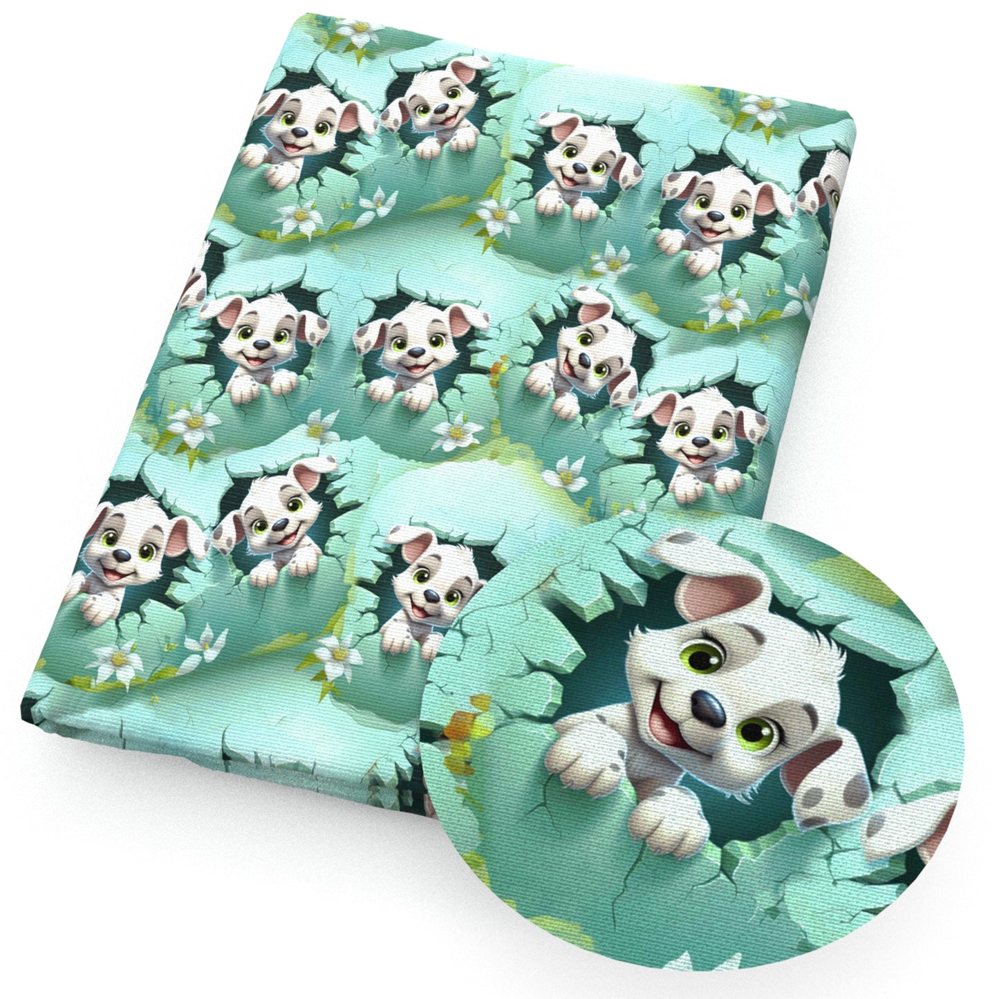 dogpuppy flowerfloral fabric