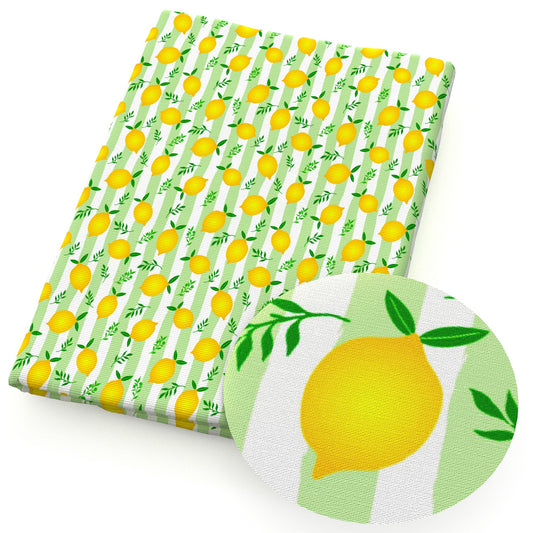 stripe fruit lemon fabric