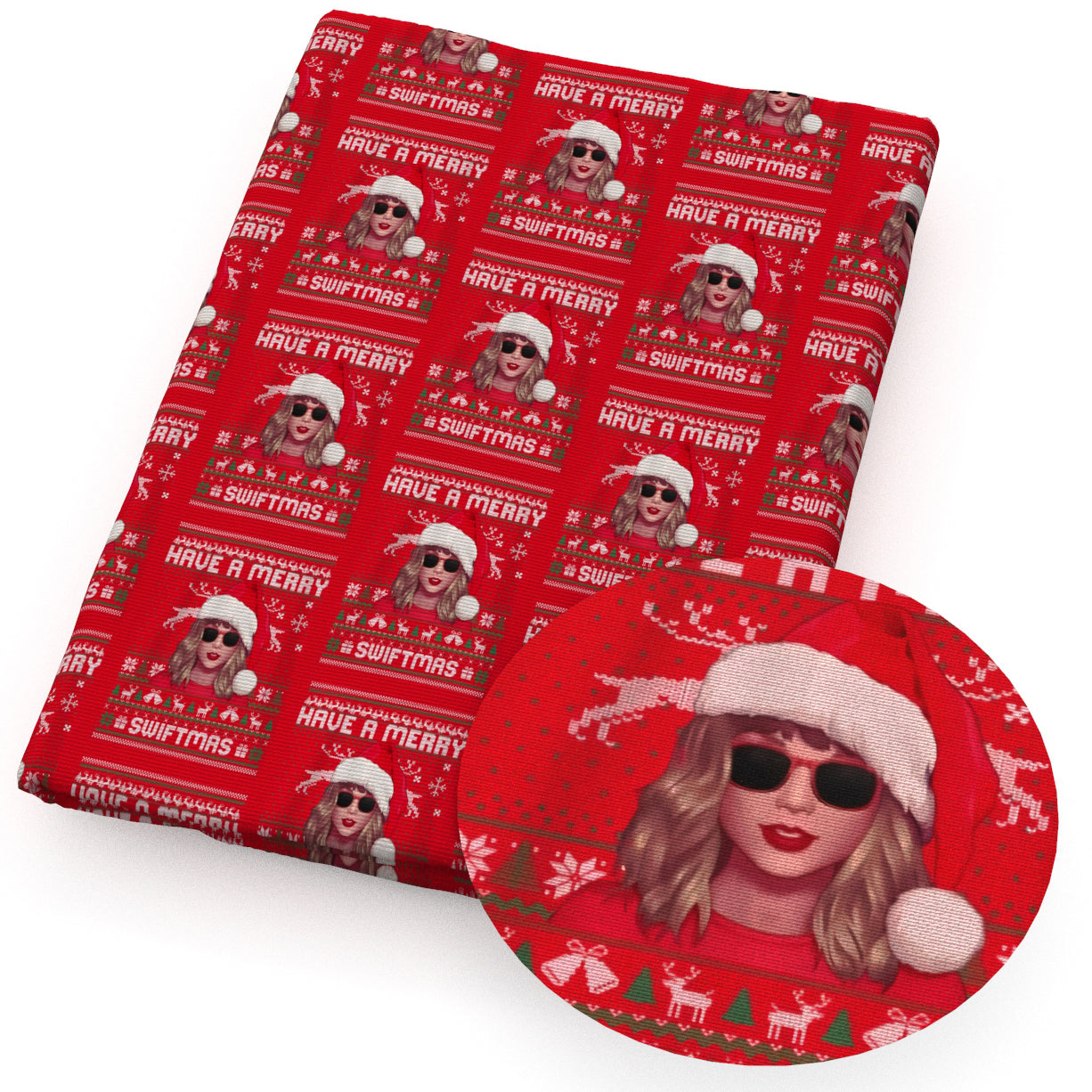 christmas day music notes fabric