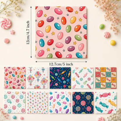 10Pc/Set Candy Series Lollipop Dot Fat Quarter Fabric, Pre-Cut Square Fabric Assort, Fabric Set, Craft Fabric, Handmade DIY Patchwork Fabric,Home Quilting Sewing Fabric, Packaging Fabric, Scrapbooking Craft Hobbyist