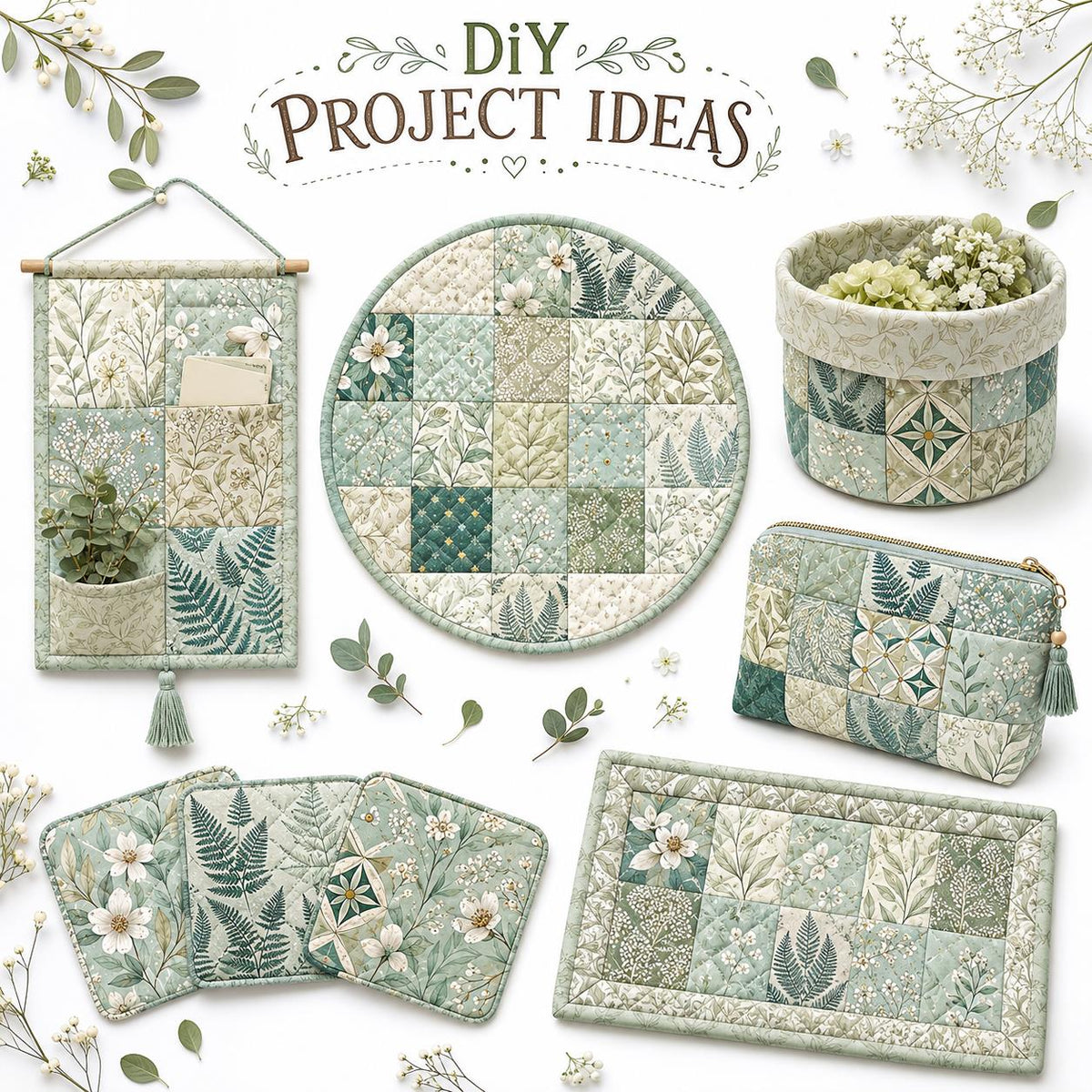 10pcs Charm Pack Set Floral Vintage Style Pattern Handmade DIY with Rich Color and Texture Elements 100% Polyester Patchwork in 10 Design Styles Suitable for Patchwork DIY Craft Projects DIY Wallet Making Gift Giving Bag Making Mother'S Day Gift