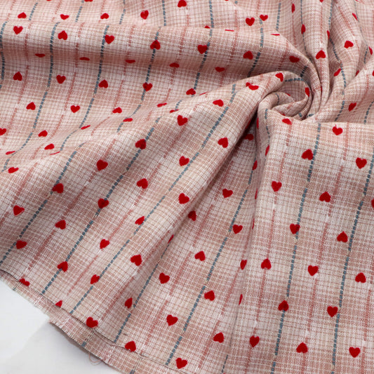 velvet Love heart fabric