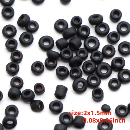 10g/pack Black Series 15/0 Miyuki Seed Beads Plain Solid Color Loose Spacer Acrylic Beads with Hole for Jewelry Making DIY Bracelet Necklace Chain Earrings Charm Bangle Decors Craft Accessories