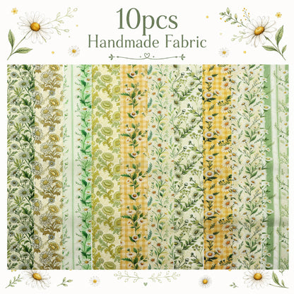 10pcs Vintage Daisy Floral Pattern Jelly Roll Fabric Strips 2.5X19.7inch Pre-Cut 100% Polyester For Patchwork Quilts, Table Runners, Placemats, Tote Bags, Storage Pouches, Makeup Bags, Coasters, Quilt Blocks & Binding