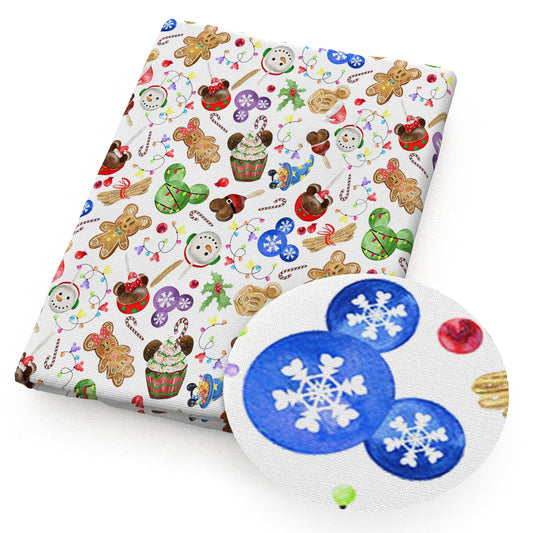 christmas day snowman lollipop fabric