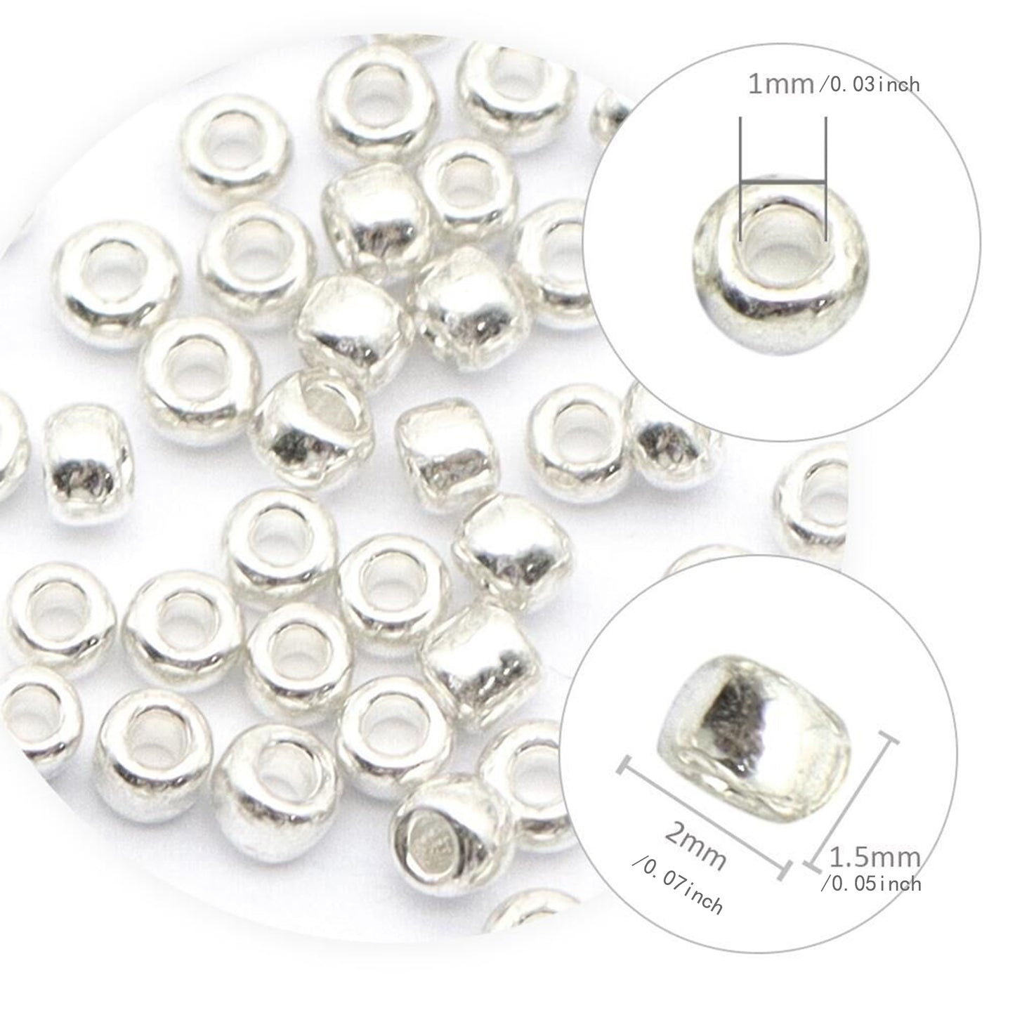 10g/pack 13/0 Ginkgo Miyuki Seed Beads Plain Solid Color Loose Spacer Acrylic Beads with Hole for Jewelry Making DIY Bracelet Necklace Chain Earrings Charm Bangle Decors Craft Accessories