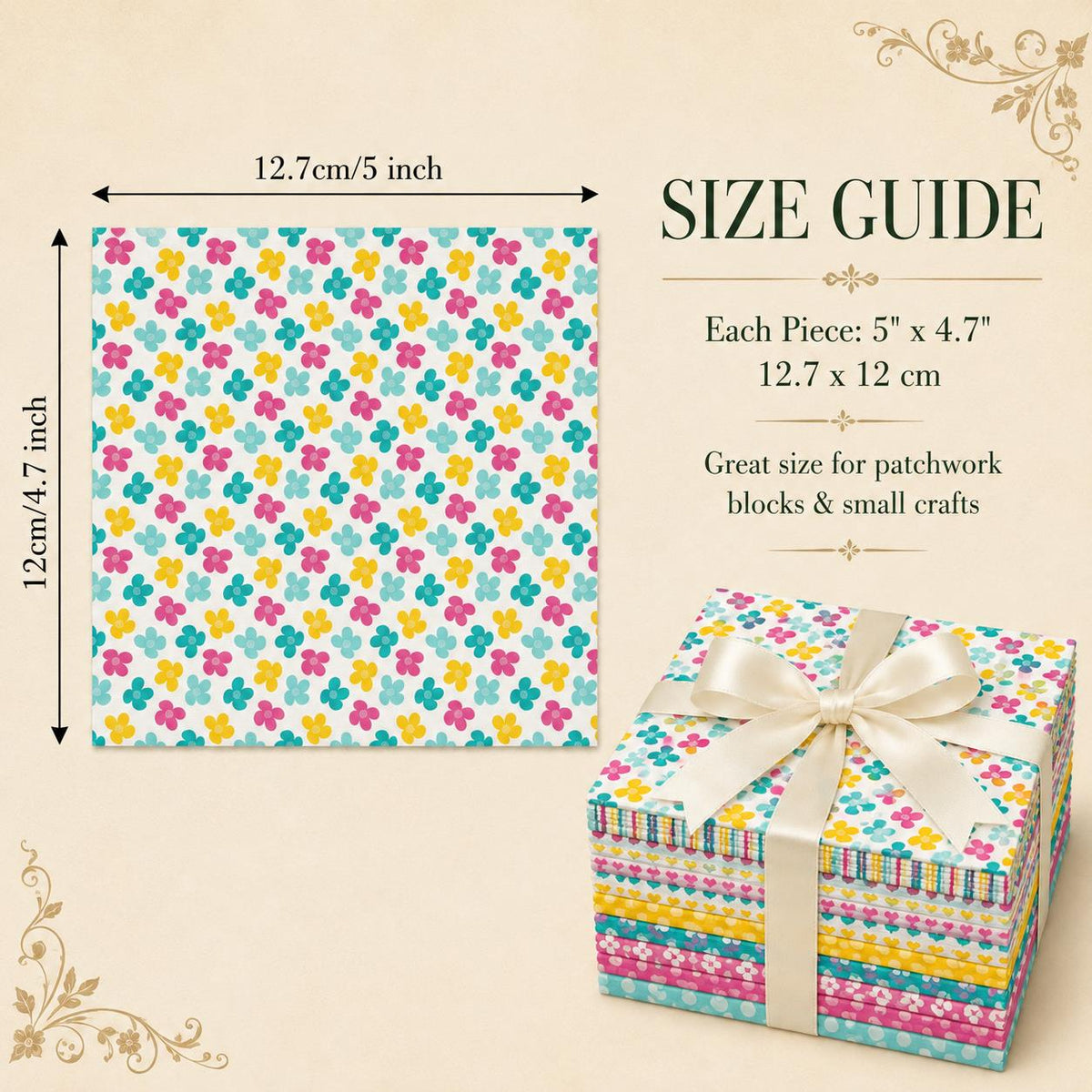 10Pc/Set Flower Heart Dot Stripe Series Fat Quarter Fabric, Pre-Cut Square Fabric Assort, Fabric Set, Craft Fabric, Handmade DIY Patchwork Fabric,Home Quilting Sewing Fabric, Packaging Fabric, Scrapbooking Craft Hobbyist