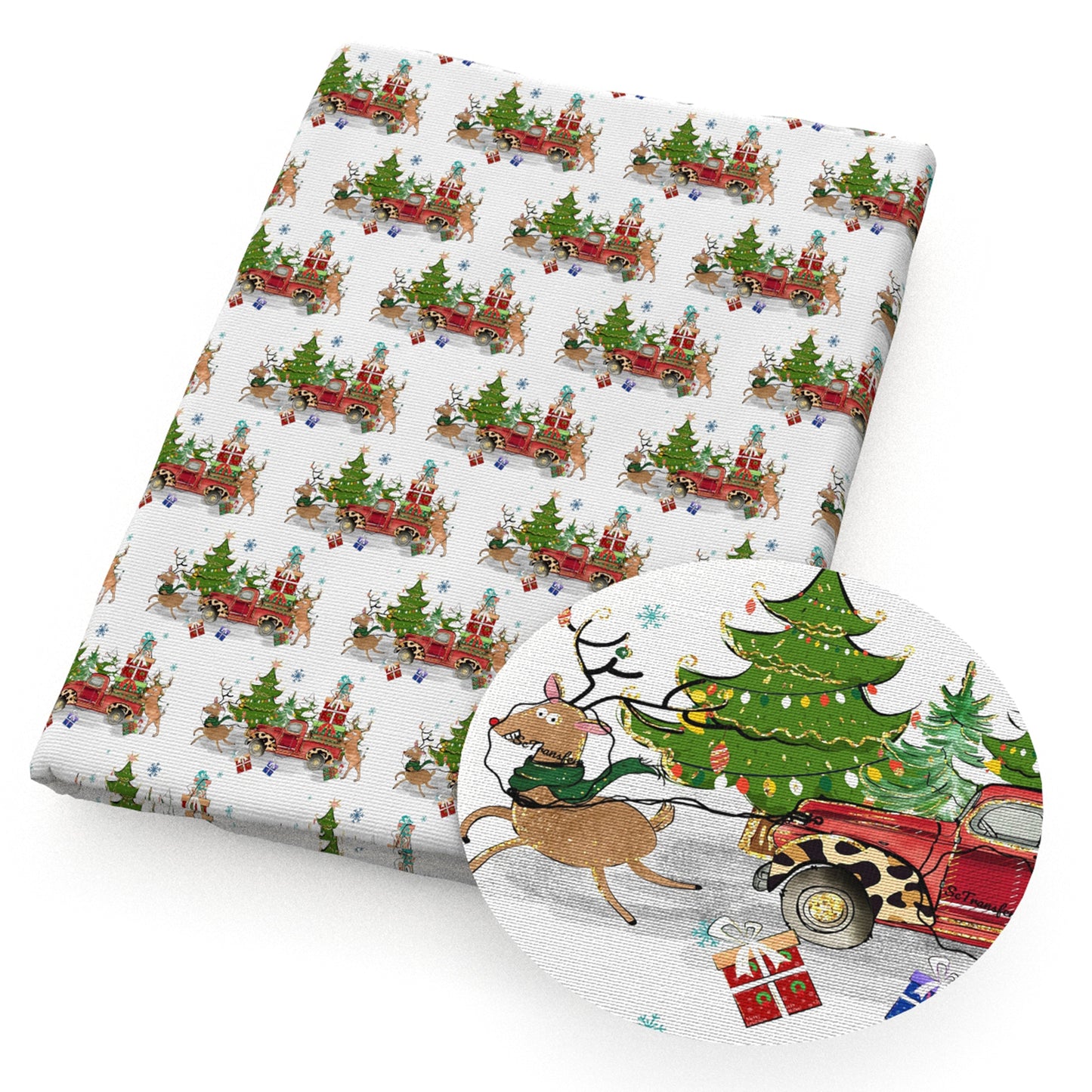 christmas tree deerreindeer giraffe car snowflakesnow fabric
