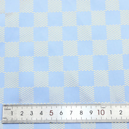 1pc Golden Foil Chessboard Pattern Polyester Fabric,59x19.68inch Pre-cut 100% Polyester Fabric,Vibrant Tartan Plaid Grid Designs,Hand Wash Only,Perfect for Wedding Decor, Crafts, Sewing, Drapes & Home Decor - DIY Special Occasions Fabric