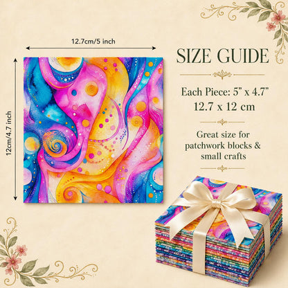 10Pc/Set Color Swirl Series Fat Quarter Fabric, Pre-Cut Square Fabric Assort, Fabric Set, Craft Fabric, Handmade DIY Patchwork Fabric,Home Quilting Sewing Fabric, Packaging Fabric, Scrapbooking Craft Hobbyist
