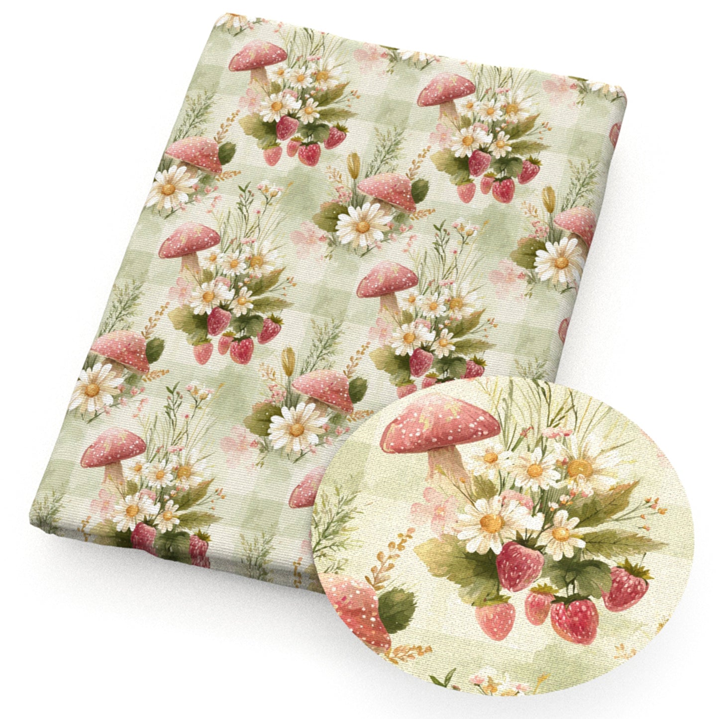 mushroom strawberry flowerfloral fabric
