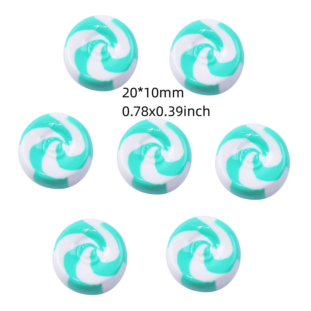 2Pcs Candy Lollipop Decor Polymer Clay For Pretend Kitchen Play Cooking Game DIY Party Doll House Accessory