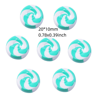 2Pcs Candy Lollipop Decor Polymer Clay For Pretend Kitchen Play Cooking Game DIY Party Doll House Accessory