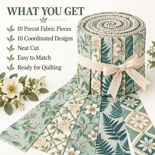 10pcs Vintage Blue Floral Pattern Jelly Roll Fabric Strips 2.5X19.7inch Pre-Cut 100% Polyester For Patchwork Quilts, Table Runners, Placemats, Tote Bags, Storage Pouches, Makeup Bags, Coasters, Quilt Blocks & Binding