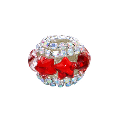 1Pc Faux Rhinestone Acrylic Beads Star Shaped Solid Color Loose Spacer Beads with Hole for Jewelry Making DIY Bracelet Necklace Chain Earrings Charm Bangle Decors Craft Pen Supplies