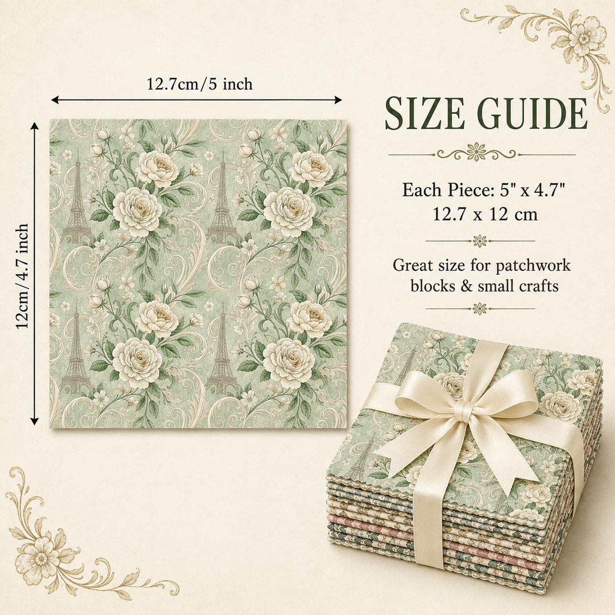 10Pc/Set Flower Series Plaid Fat Quarter Fabric, Pre-Cut Square Fabric Assort, Fabric Set, Craft Fabric, Handmade DIY Patchwork Fabric,Home Quilting Sewing Fabric, Packaging Fabric, Scrapbooking Craft Hobbyist