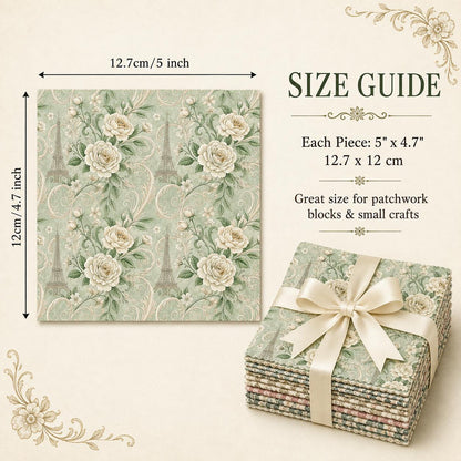 10Pc/Set Flower Series Plaid Fat Quarter Fabric, Pre-Cut Square Fabric Assort, Fabric Set, Craft Fabric, Handmade DIY Patchwork Fabric,Home Quilting Sewing Fabric, Packaging Fabric, Scrapbooking Craft Hobbyist