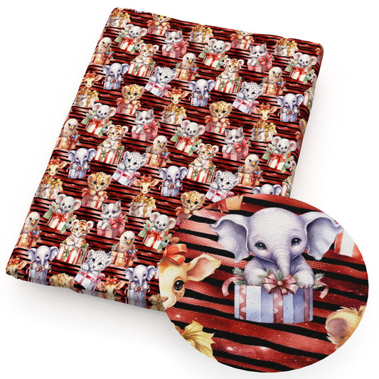 christmas day tigertiger pattern elephant deerreindeer giraffe fabric