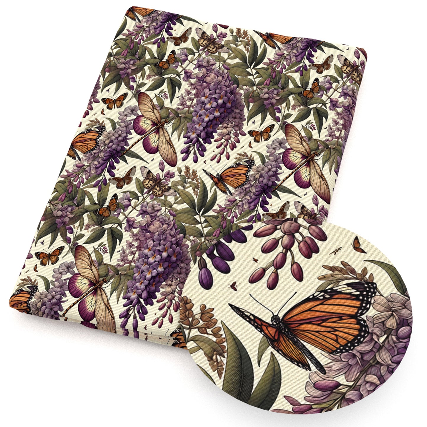 butterfly dragonfly flowerfloral fabric