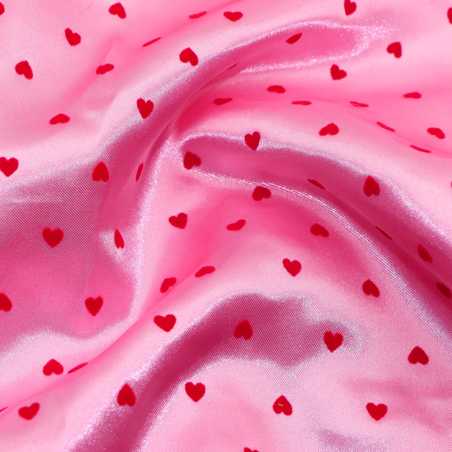 50x145cm Velvet Heart Satin Fabric Heavy Quality Weave For Tailoring Craft AcceSsries And DIY Crafts, Hand Wash Only - 1 Piece  Valentine's Day Fabric