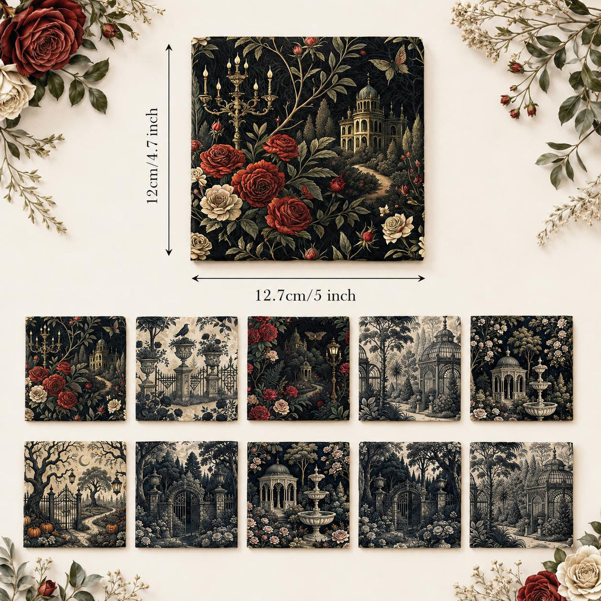 10Pc/Set Halloween Flower Series Fat Quarter Fabric, Pre-Cut Square Fabric Assort, Fabric Set, Craft Fabric, Handmade DIY Patchwork Fabric,Home Quilting Sewing Fabric, Packaging Fabric, Scrapbooking Craft Hobbyist