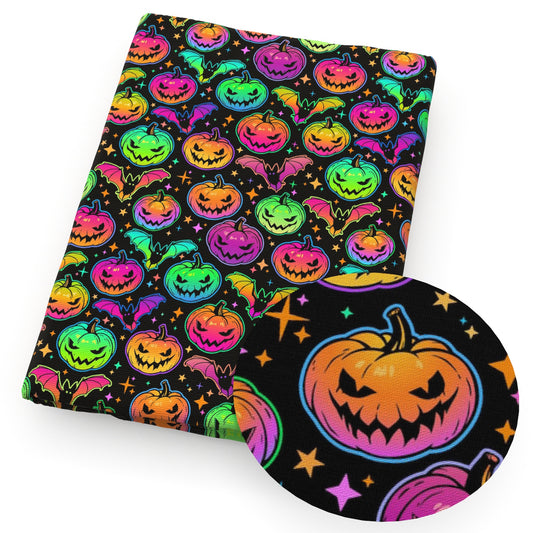 pumpkin bat halloween star starfish glossy fabric