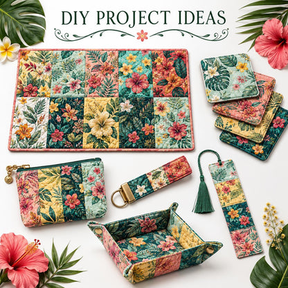 10pcs Charm Pack Set Floral Pattern Vintage Style Handmade DIY with Rich Color and Texture Elements 100% Polyester Patchwork in 10 Design Styles Suitable for Patchwork DIY Craft Projects DIY Wallet Making Gift Giving Bag Making Mother's Day Gift