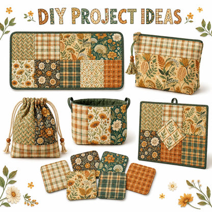 10pcs Charm Pack Set Floral Pattern Vintage Style Handmade DIY with Rich Color and Texture Elements 100% Polyester Patchwork in 10 Design Styles Suitable for Patchwork DIY Craft Projects DIY Wallet Making Gift Giving Bag Making Mother's Day Gift