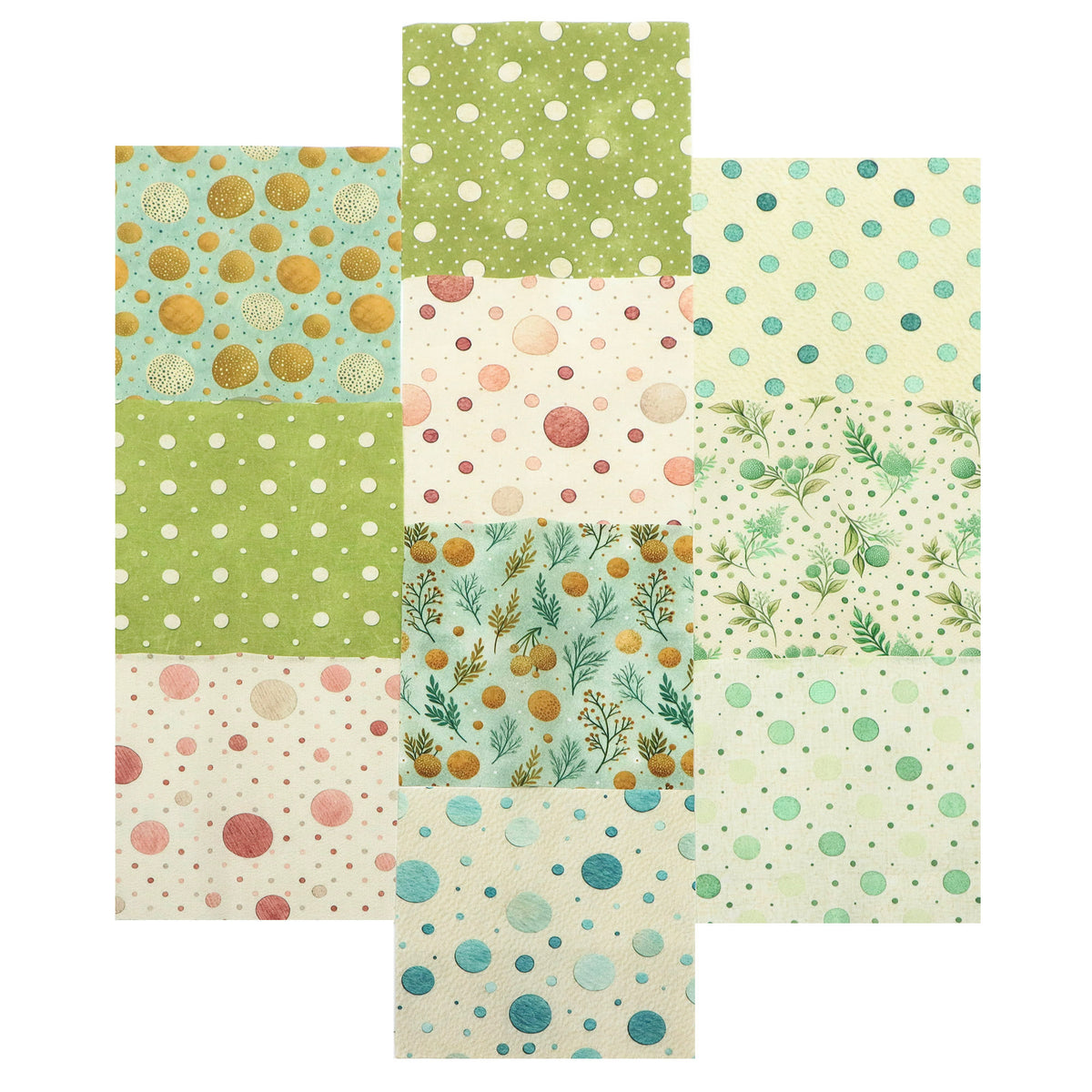 10pcs Charm Pack Set Floral Pattern 100% Polyester Patchwork in 10 Design Styles, Ready-to-Sew Without Cutting, Suitable For Patchwork Wallet Making Gift Giving Tote Bags Coasters DIY Craft Projects For Mother's Gift