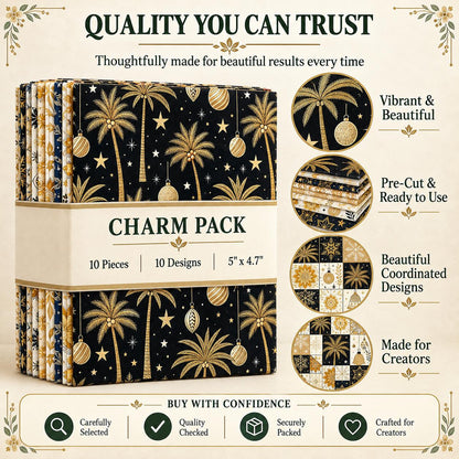 10Pc/Set Christmas Series Flower Bell Star Tree Fat Quarter Fabric, Pre-Cut Square Fabric Assort, Fabric Set, Craft Fabric, Handmade DIY Patchwork Fabric,Home Quilting Sewing Fabric, Packaging Fabric, Scrapbooking Craft Hobbyist
