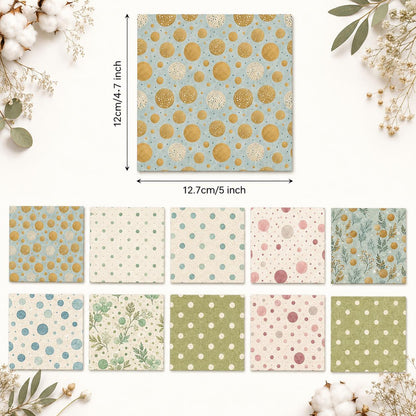 10pcs Charm Pack Set Floral Pattern 100% Polyester Patchwork in 10 Design Styles, Ready-to-Sew Without Cutting, Suitable For Patchwork Wallet Making Gift Giving Tote Bags Coasters DIY Craft Projects For Mother's Gift