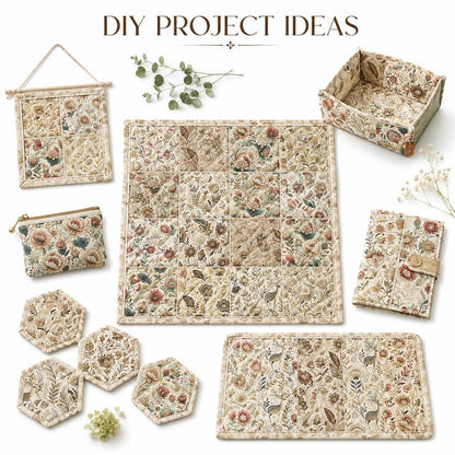 10pcs Charm Pack Set Floral Vintage Style Pattern Handmade DIY with Rich Color and Texture Elements 100% Polyester Patchwork in 10 Design Styles Suitable for Patchwork DIY Craft Projects DIY Wallet Making Gift Giving Bag Making Mother's Day Gift